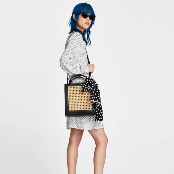Zara Handbags - Zara Leather and Straw Purse